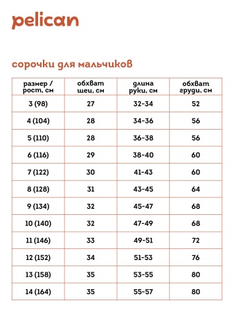 Сорочка верхняя для мальчиков